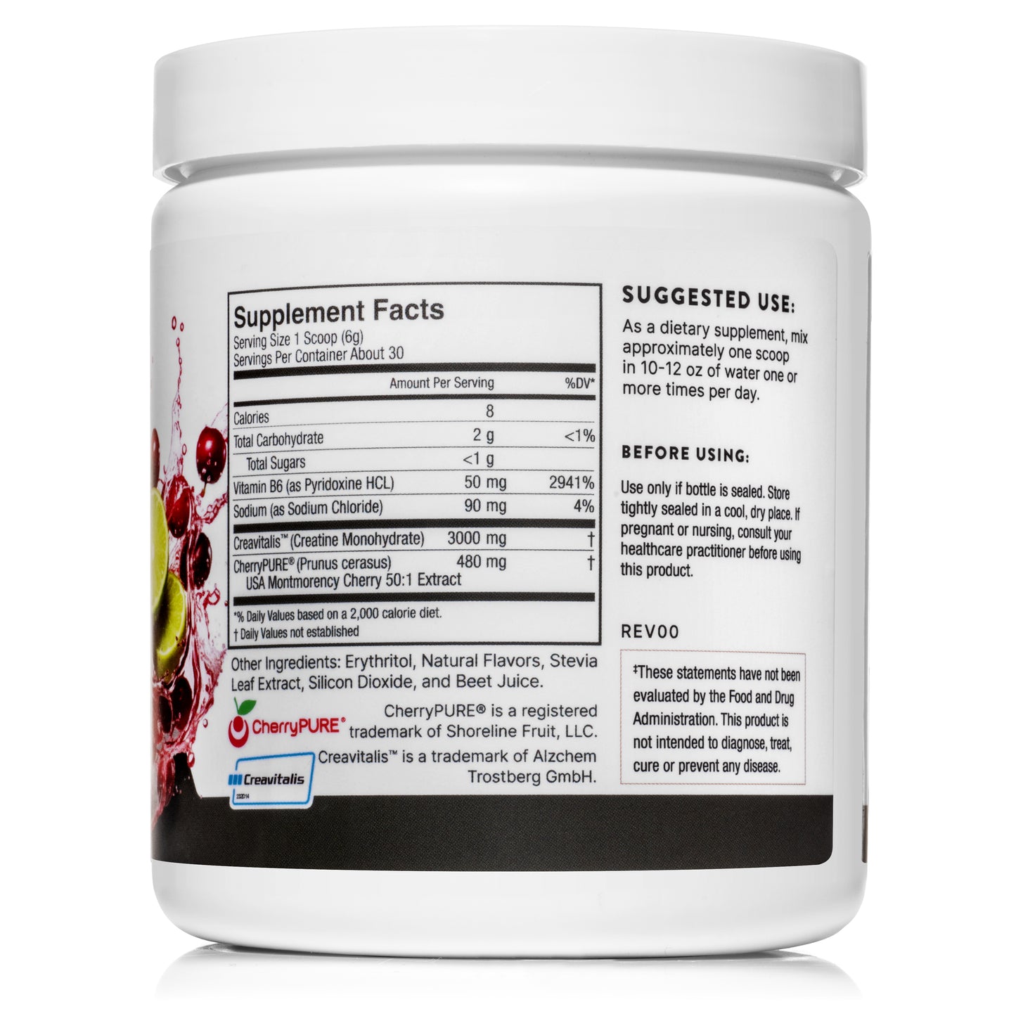 CreaLife - Strong Body, Healthy Brain - German Micronized Creatine + USA CherryPURE Tart Cherry Extract + Vitamin B6
